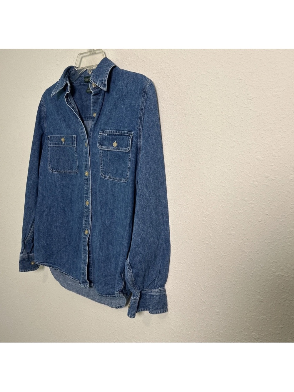 Ralph Lauren Women’s XS Casual Blue Denim Long Sleeve Button Up Shirt Cowgirl - Picture 6 of 16